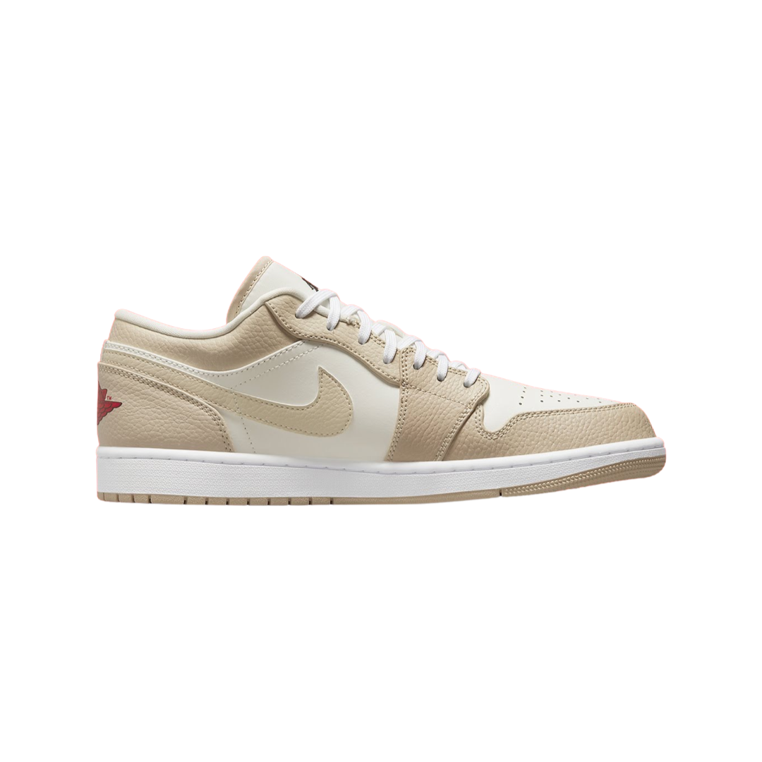 Air Jordan 1 Low SE Heavy Tan Leather Sail Rattan University Red