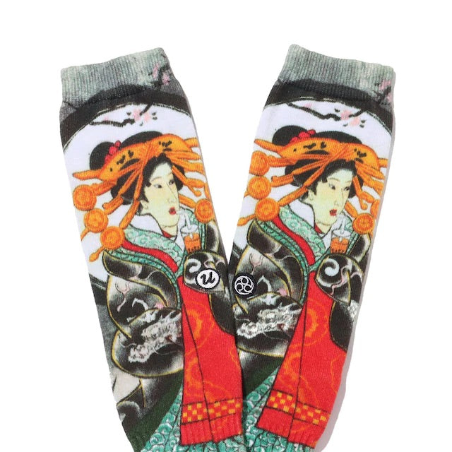 UBIQ x 3 Tides Tattoo Socks Tapioca HoriHiro