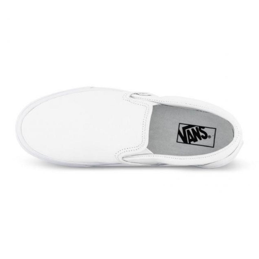 Classic Slip On Leather White White by Vans