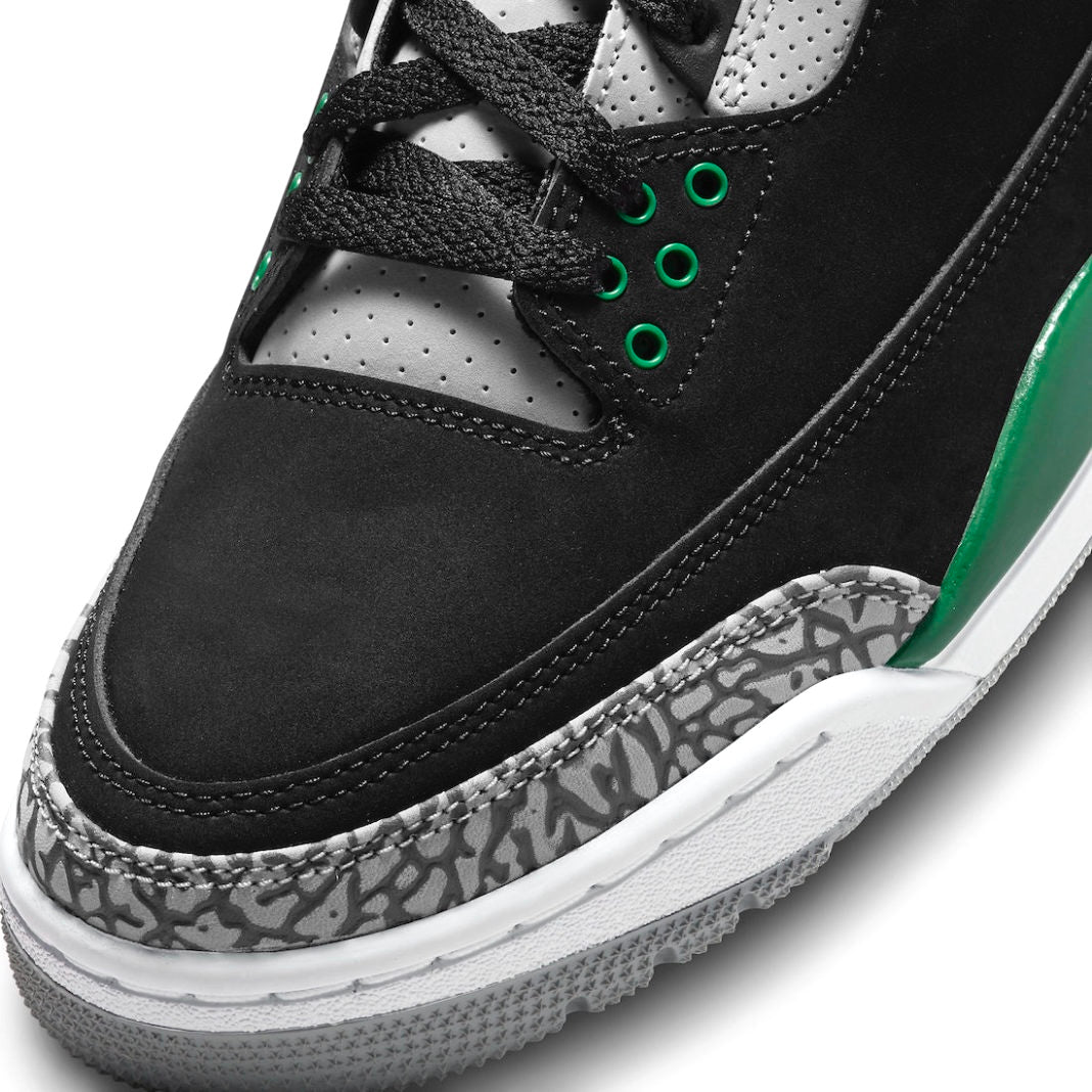 Air Jordan 3 Retro Black Pine Green Silver White