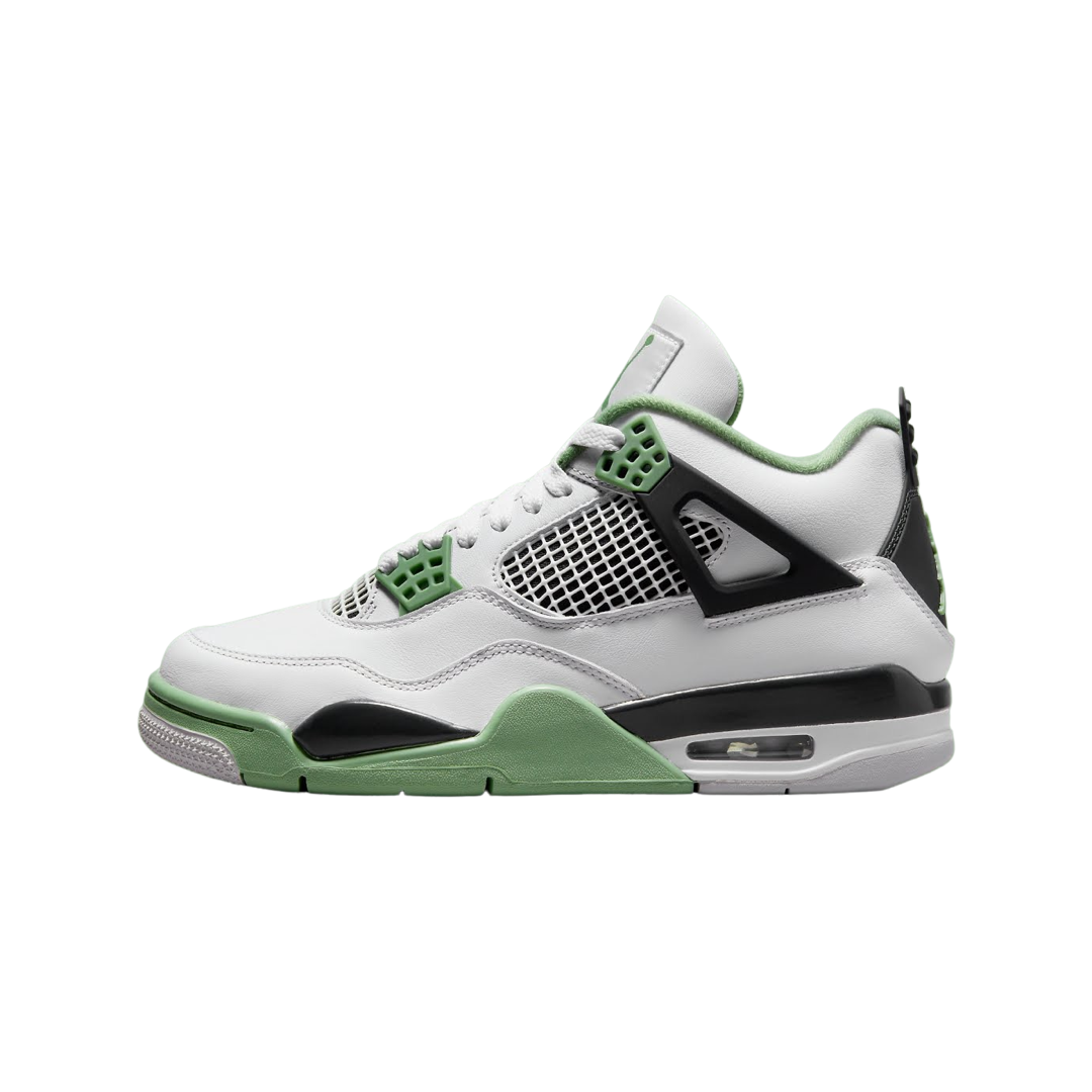 Women's Air Jordan 4 White Seafoam Oil Green Dark Ash Black