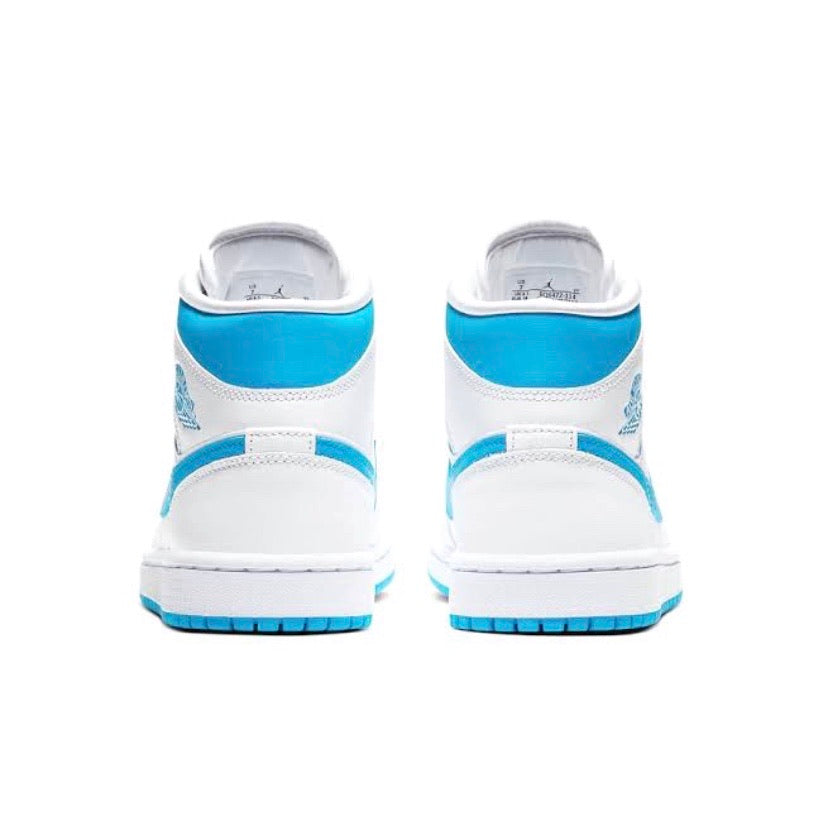 Women's Air Jordan 1 Mid UNC White Carolina Blue