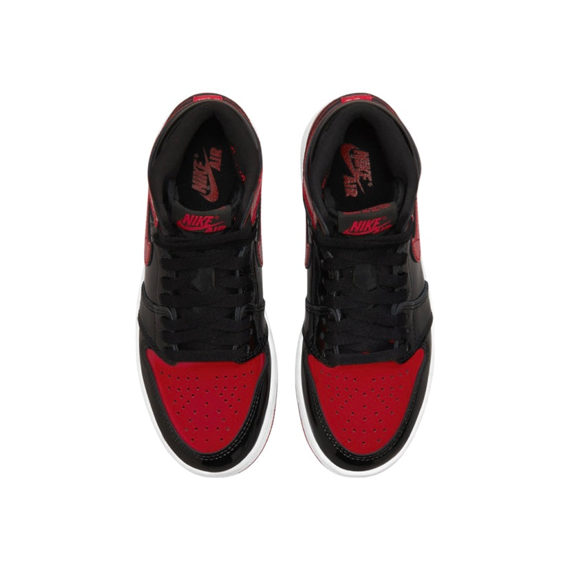 Air Jordan 1 High Retro Bred Patent Varsity Red Black White