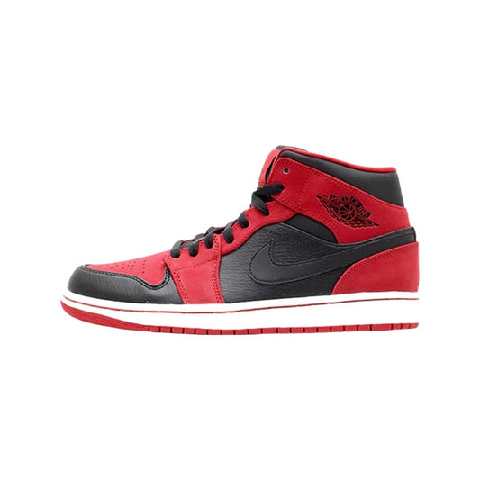 Air Jordan 1 Mid BRED 2013 Black Black Gym Red