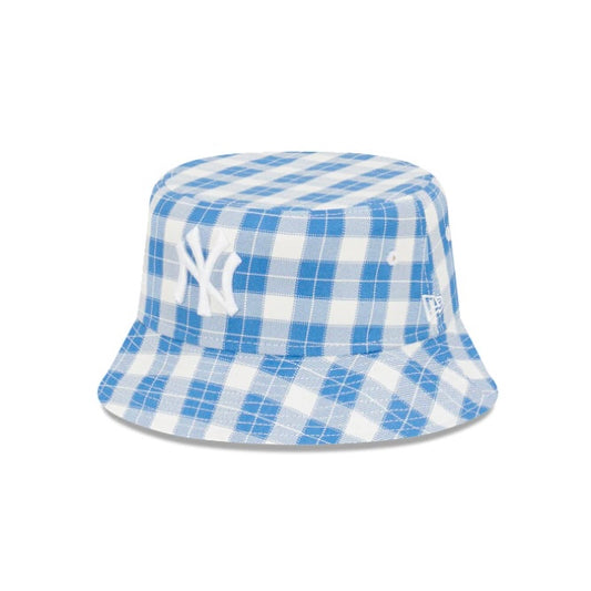 New Era New York Yankees Plaid Blue White Bucket Hat