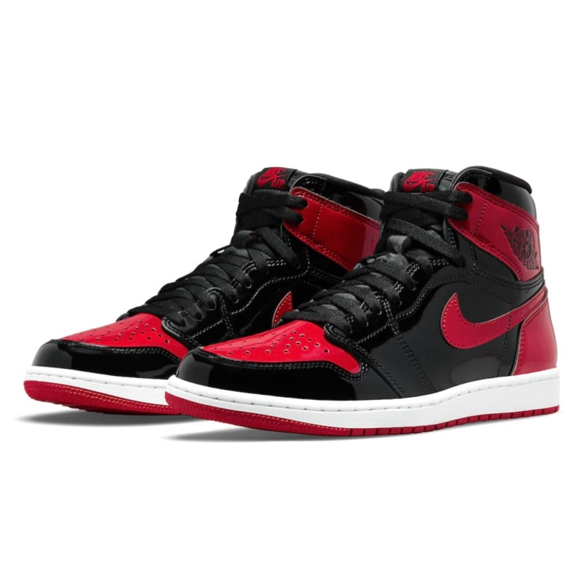 Air Jordan 1 High Retro Bred Patent Varsity Red Black White