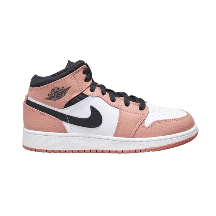 Air Jordan 1 Mid GS Pink Quartz Dark Smoke Grey