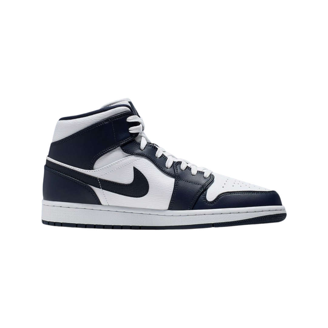 Air Jordan 1 Mid Obsidian White Metallic Gold Obsidian