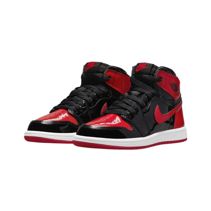 Air Jordan 1 High Retro GS Bred Patent Black Varsity Red White