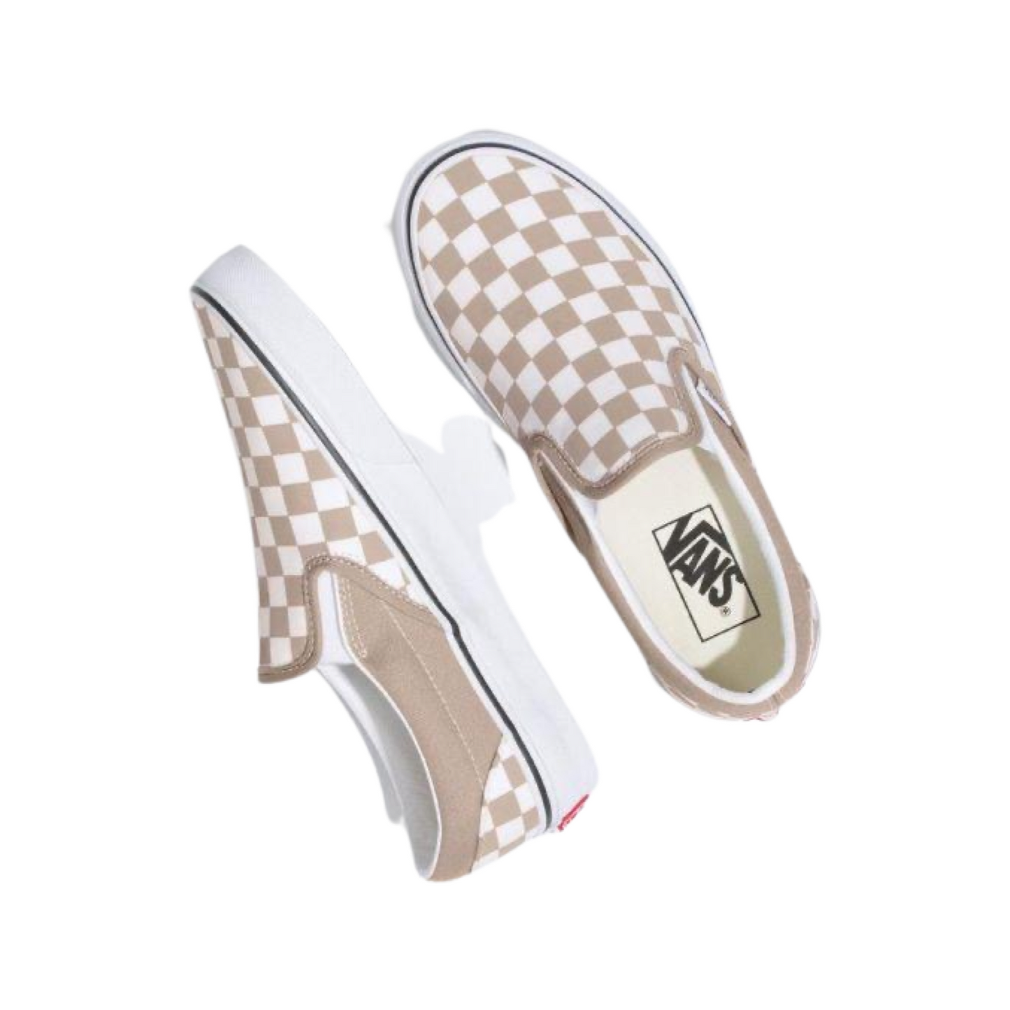 Classic Slip On Checkerboard Etherea Brown True White by Vans