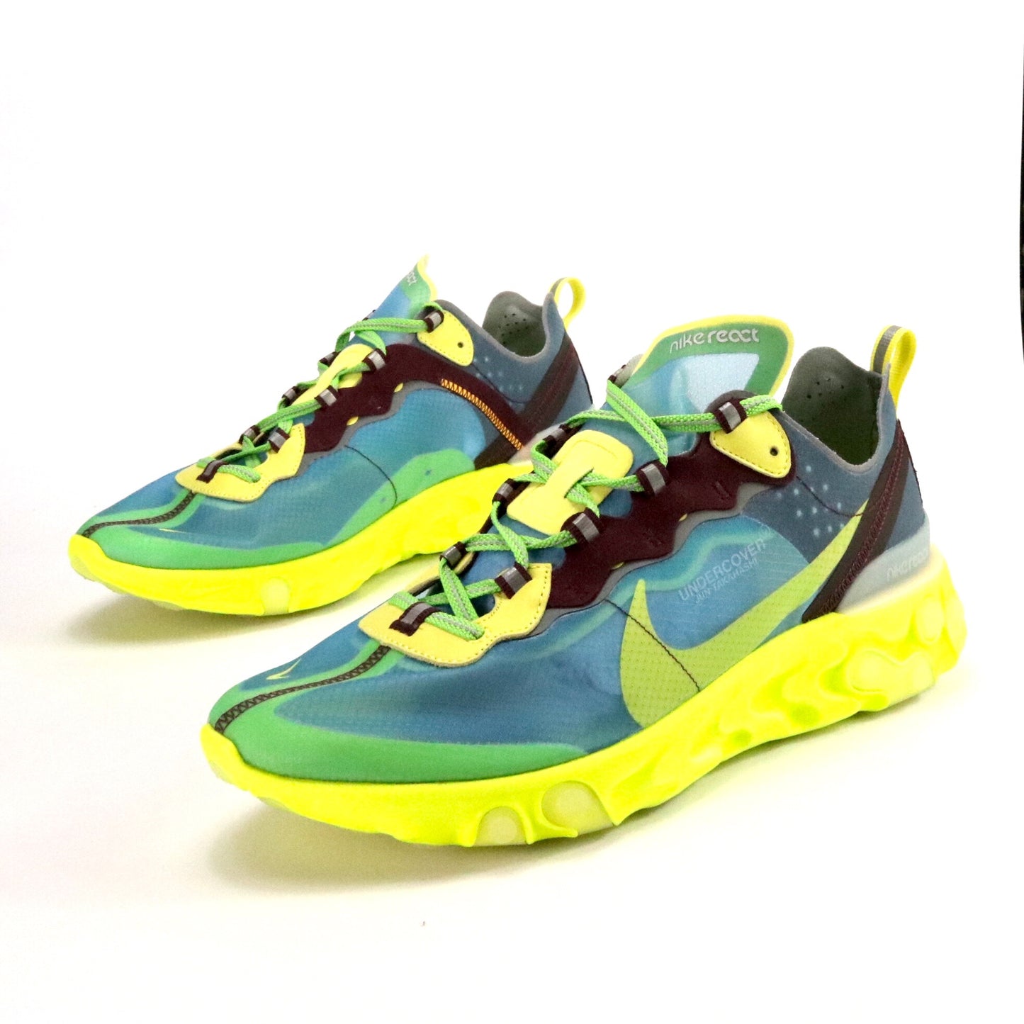 Nike React Element 87 x Undercover Lakeside Blue Electric Yellow