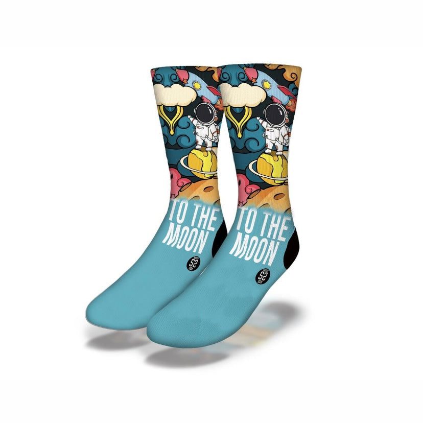 Savvysox Cosmic Crypto To The Moon Funny Crypto Meme Socks