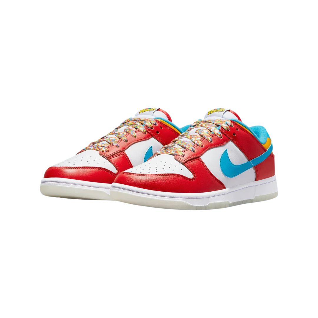 Nike Dunk Low x Lebron James "Fruity Pebbles" Habanero Red Laser Blue White