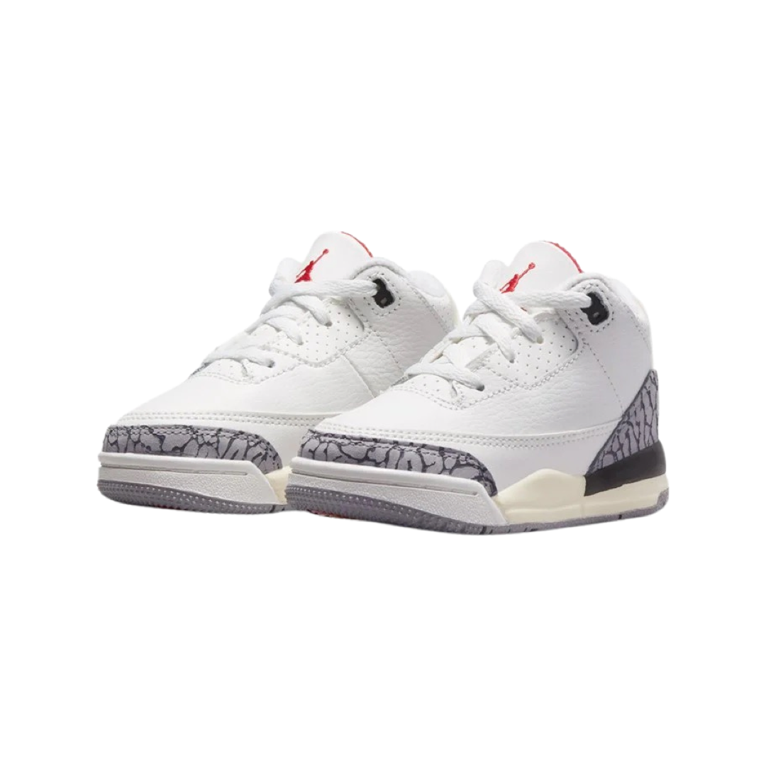 Toddler Air Jordan 3 Retro White Cement Reimagined White Cement Summit White Fire Red Black