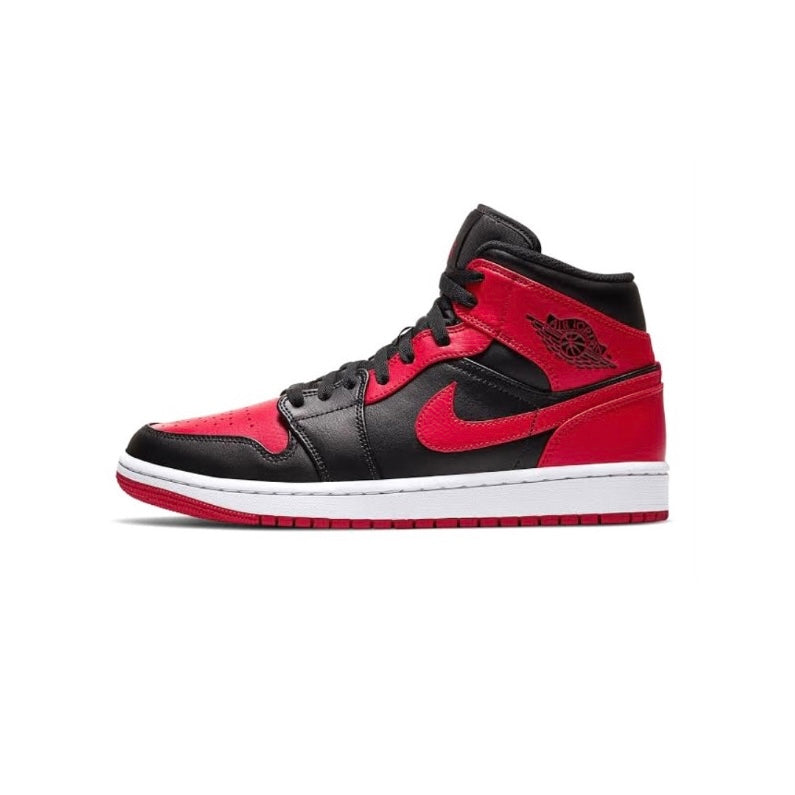 Air Jordan 1 Mid GS Bred Banned Black Gym Red 2020