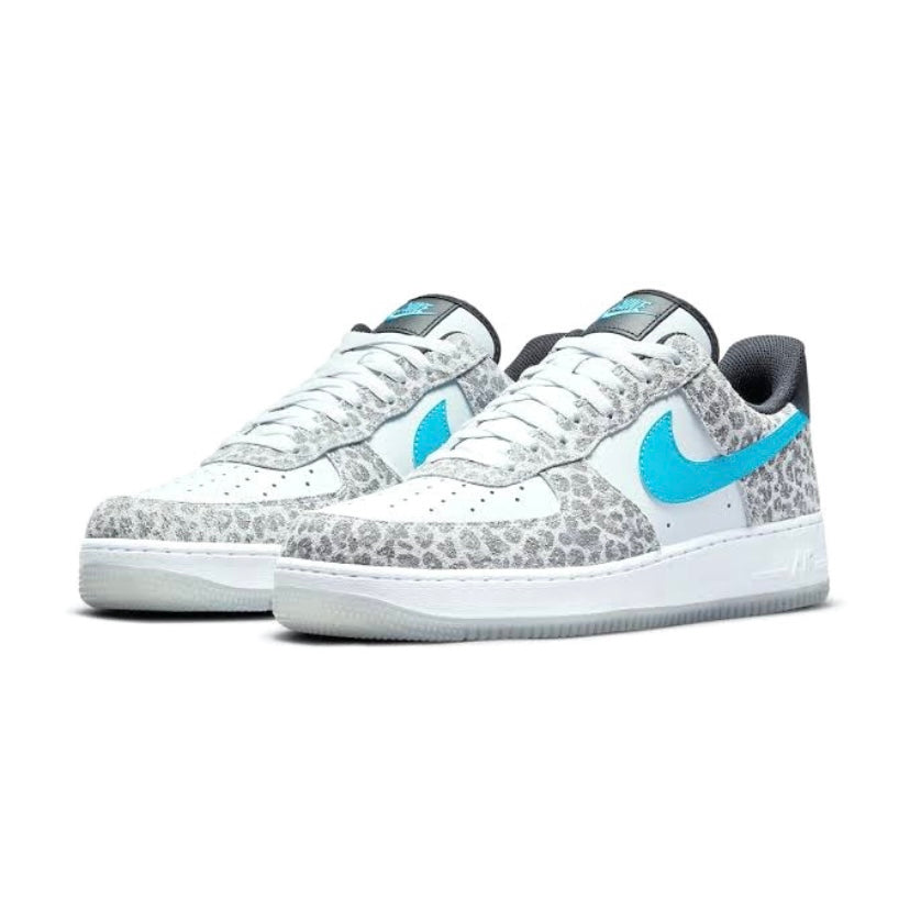 Nike Air Force 1 Low Leopard Blue Fury Black Grey