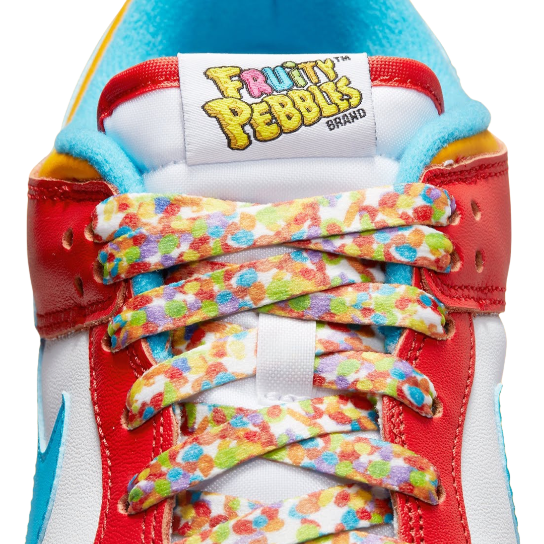 Nike Dunk Low x Lebron James "Fruity Pebbles" Habanero Red Laser Blue White