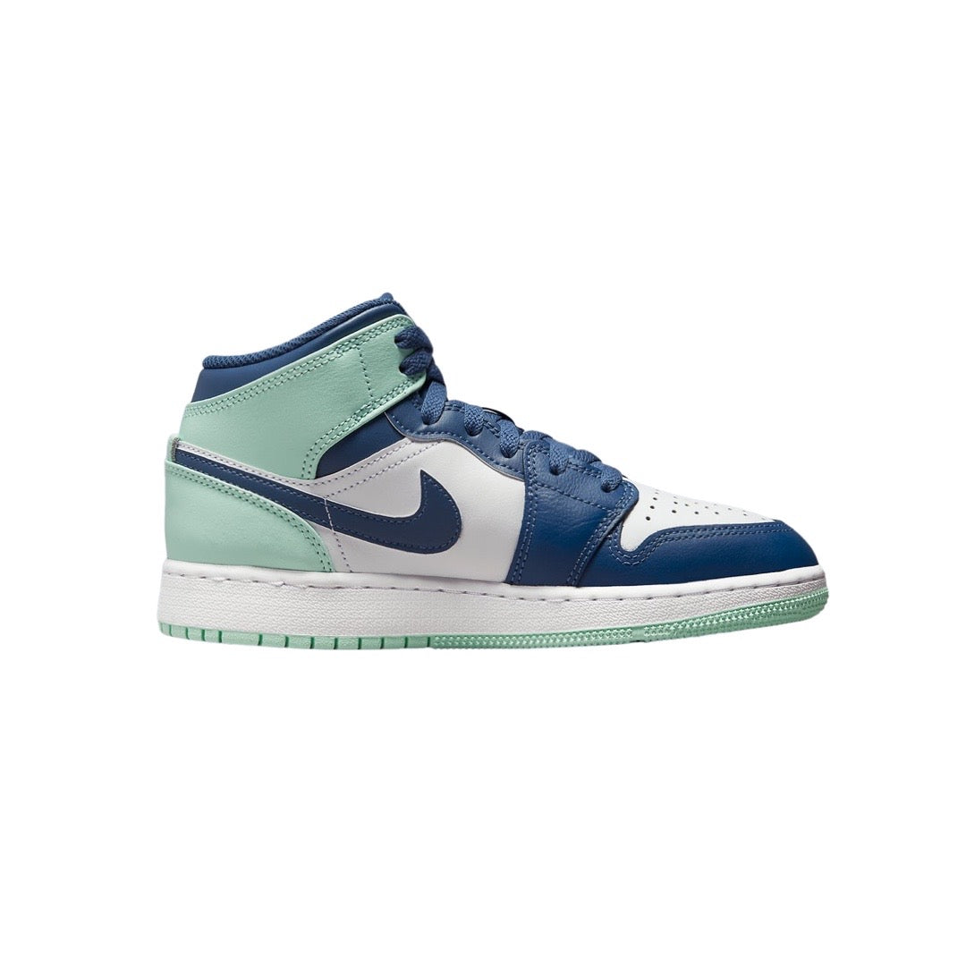 Air Jordan 1 Mid GS Mystic Navy Mint White