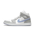 Women's Air Jordan 1 Mid White Aluminum Wolf Grey