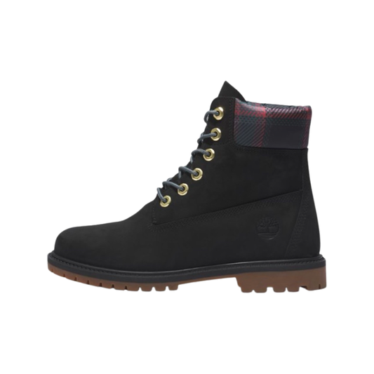 Women's Timberland 6 Inch Premium Heritage Cupsole Black Nubuck Pink Boots