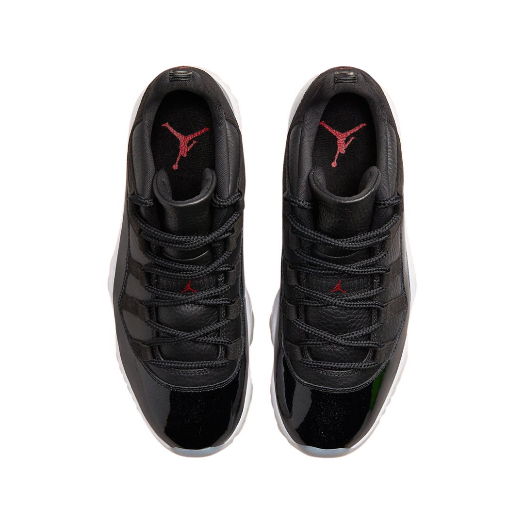 Air Jordan 11 Low Retro 72-10 Black Gym Red White Sail