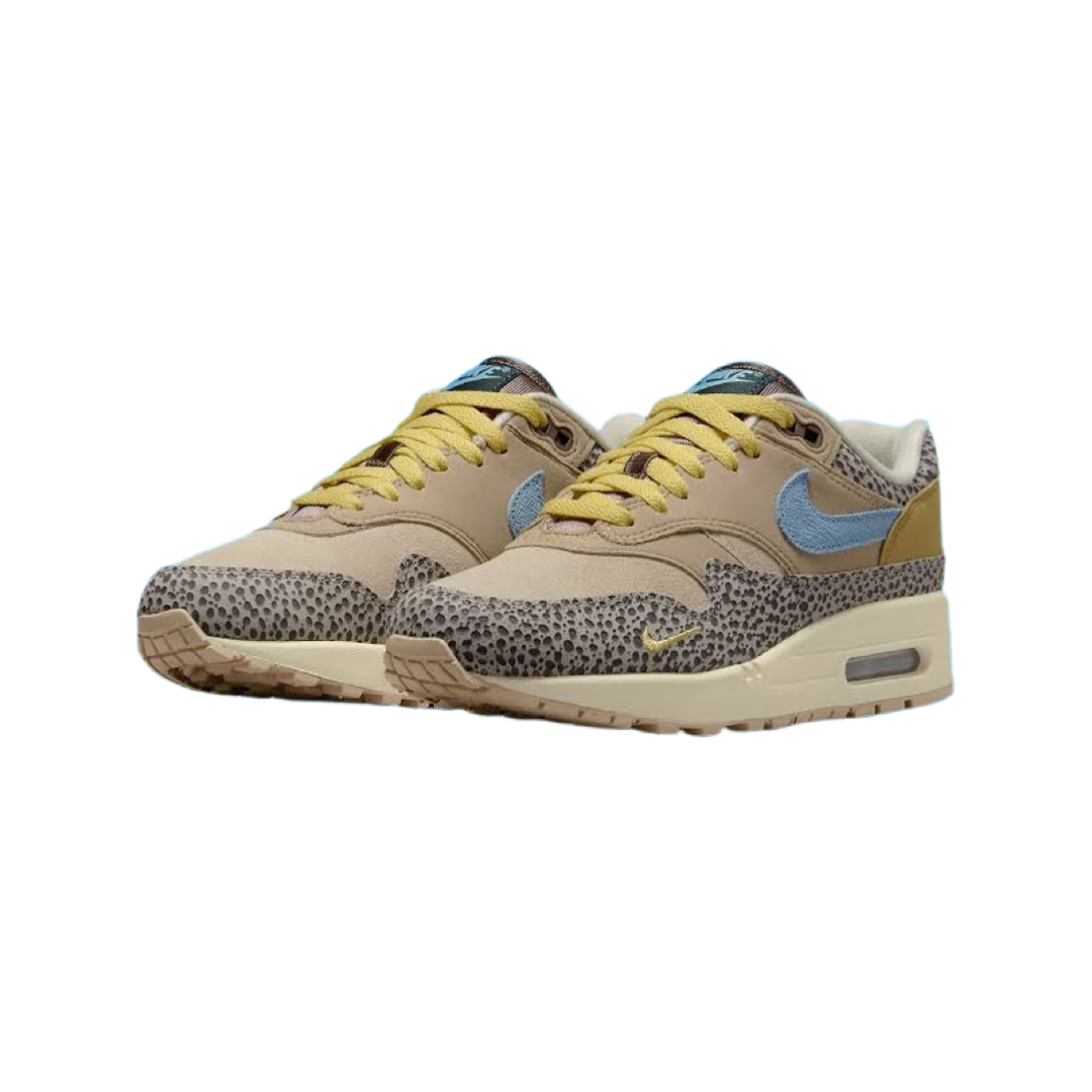 Nike Women's Air Max 1 Safari Cobblestone Worn Blue Limestone