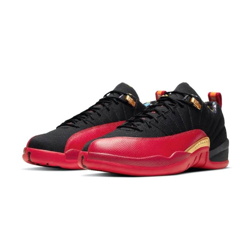 Air Jordan 12 Retro Low Superbowl Black Varsity Red Gold