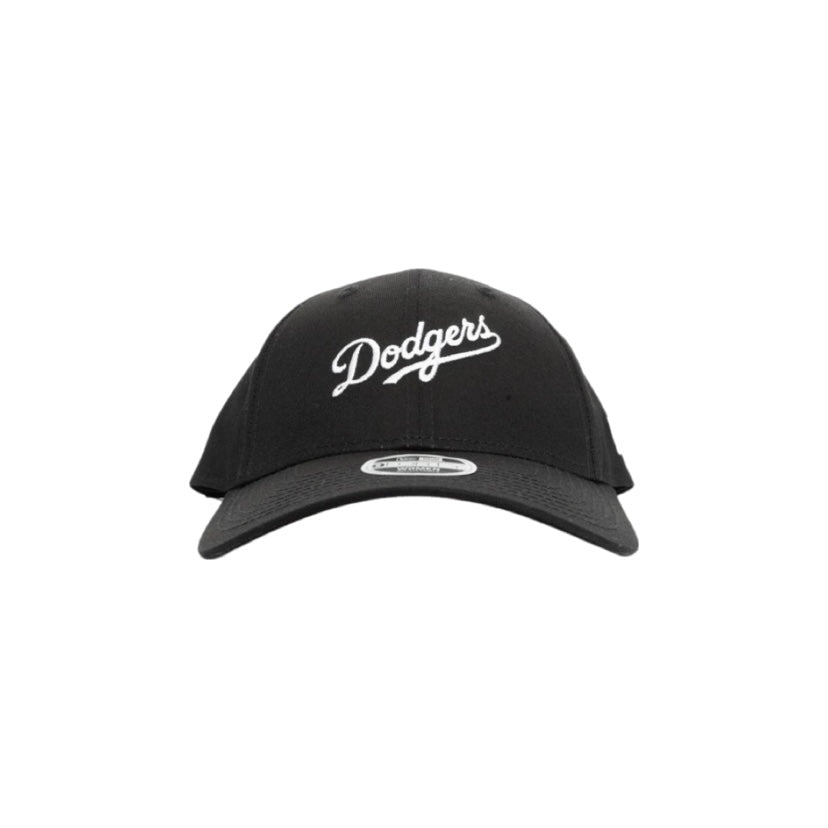 Women's New Era 9Forty LA Dodgers Black Script Black White Cap