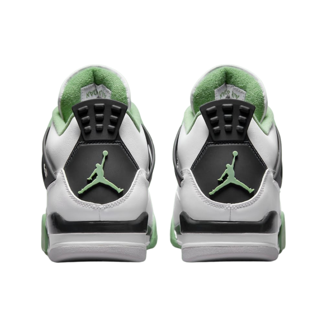 Women's Air Jordan 4 White Seafoam Oil Green Dark Ash Black