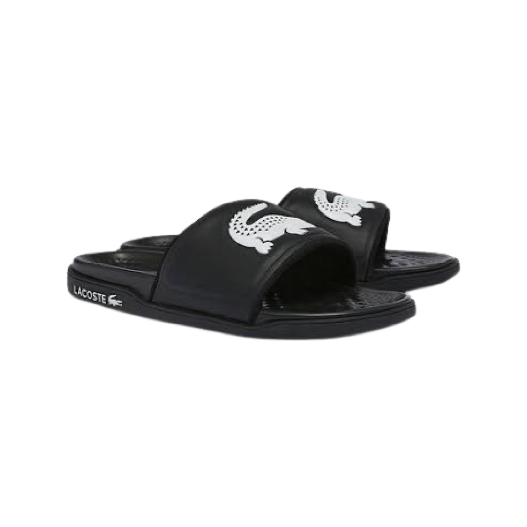 Women's Lacoste Croco Dualiste Slide Black White