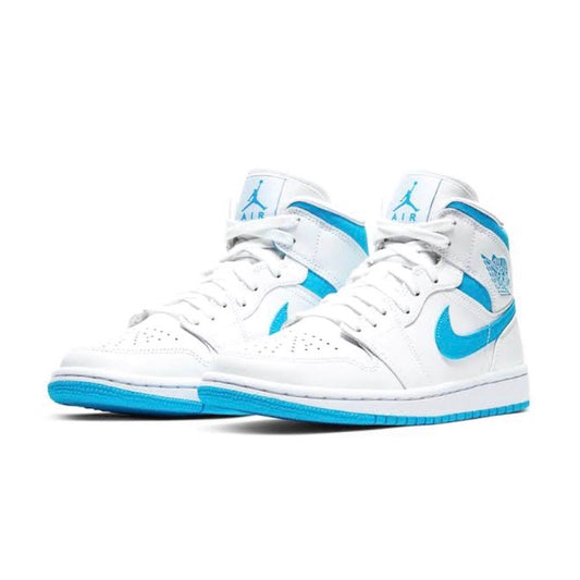 Women's Air Jordan 1 Mid UNC White Carolina Blue