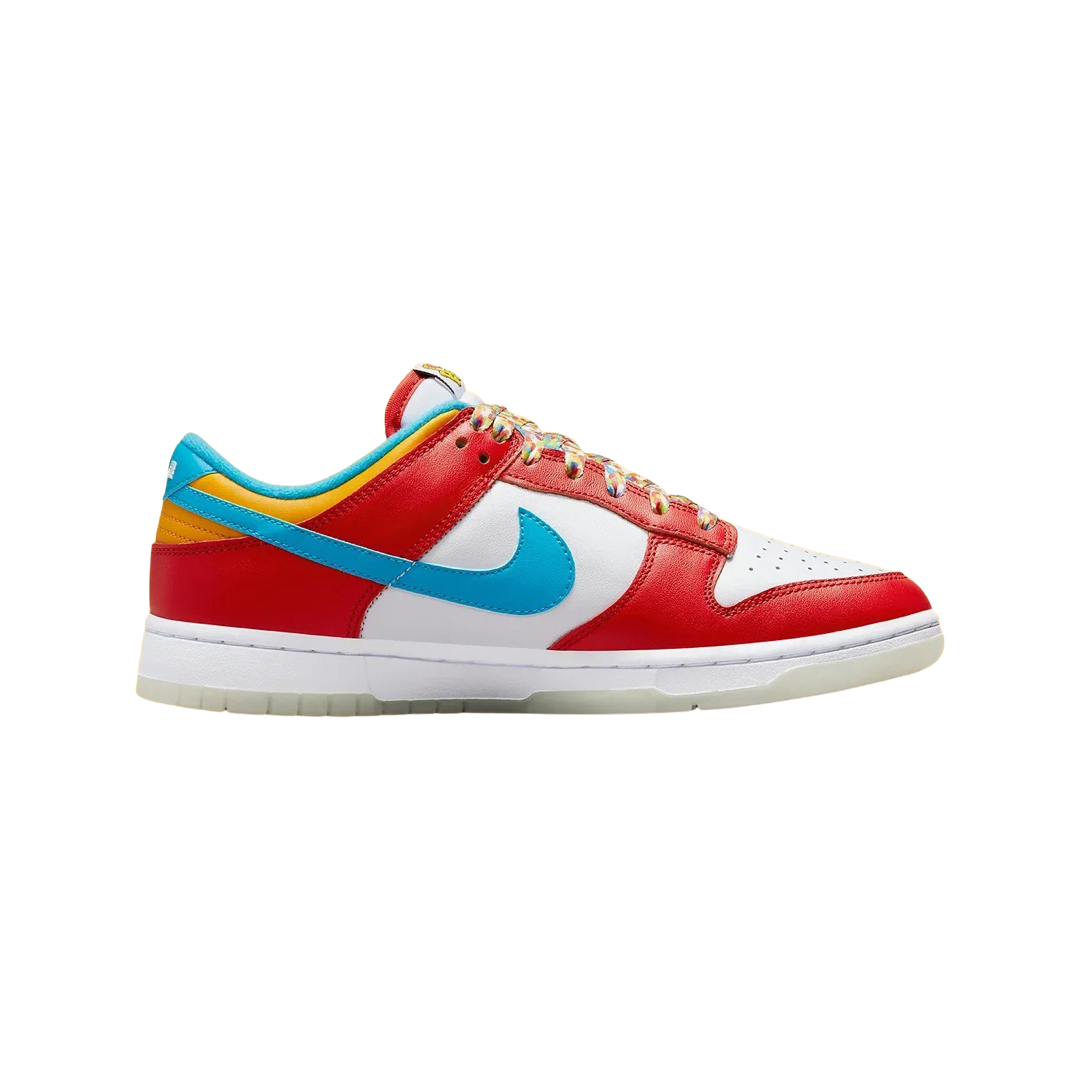 Nike Dunk Low x Lebron James "Fruity Pebbles" Habanero Red Laser Blue White