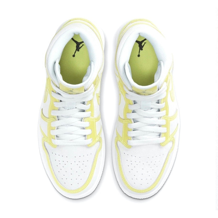 Women's Air Jordan 1 Mid Luxe Off White Optic Yellow White