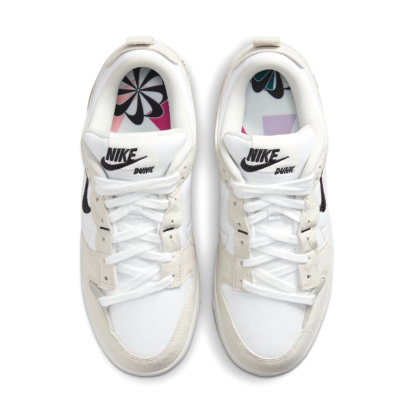 Women's Dunk Low Disrupt 2 White Black Light Bone Sail