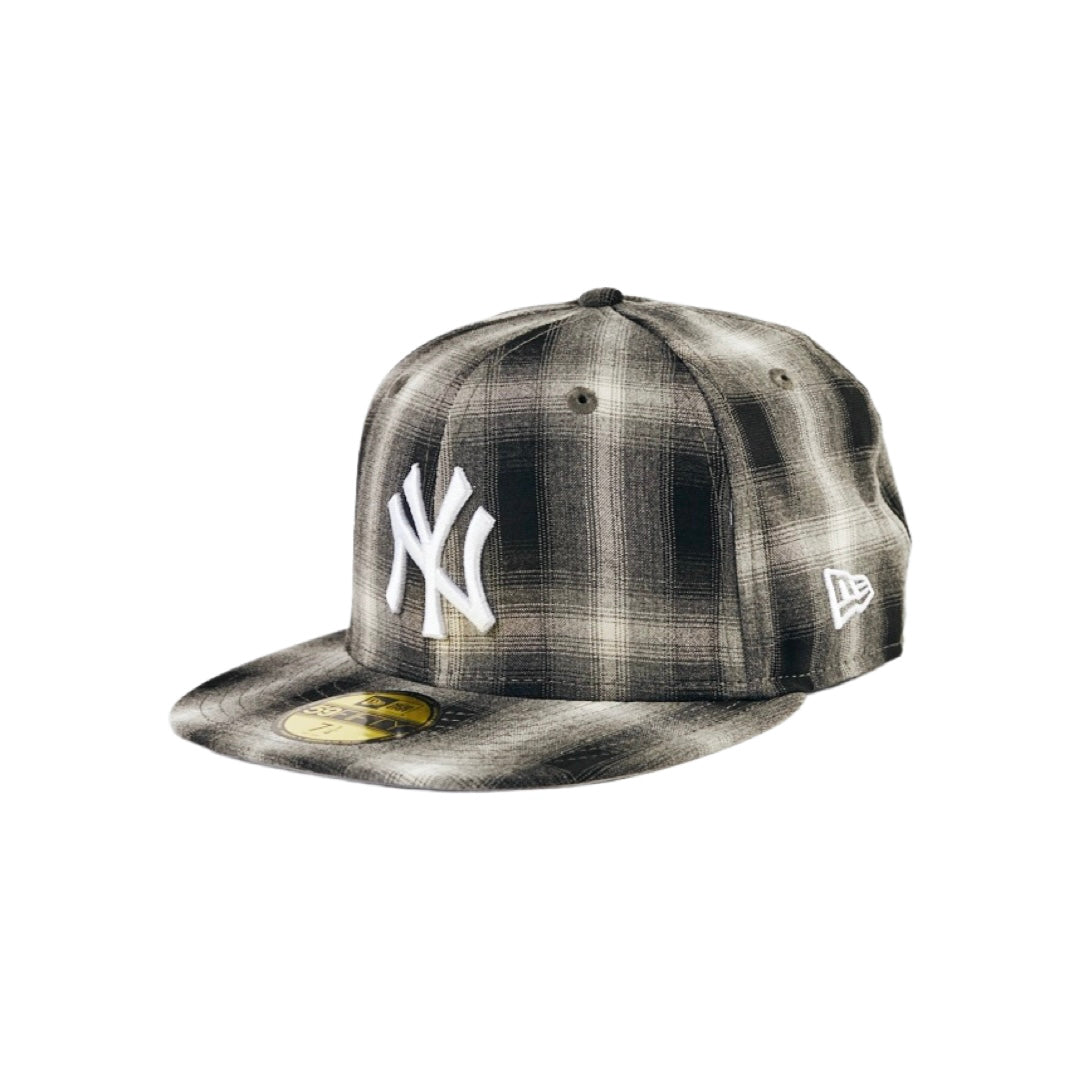 New Era 59Fifty New York Yankees Full Plaid Black White Cap