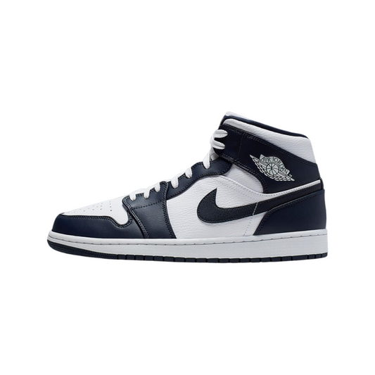 Air Jordan 1 Mid Obsidian White Metallic Gold Obsidian