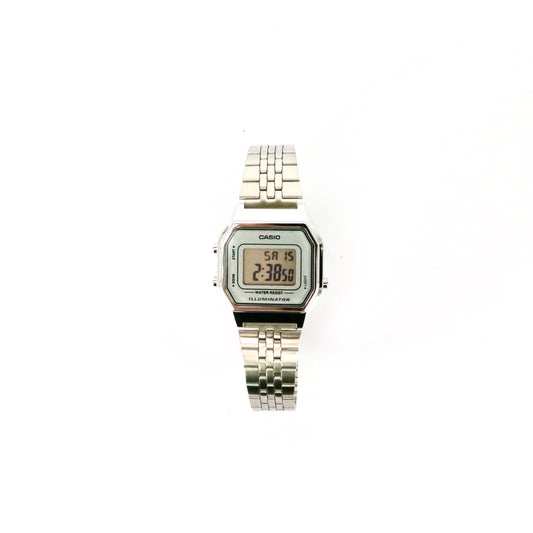 Ladies Casio Digital Stainless Steel Band Silver