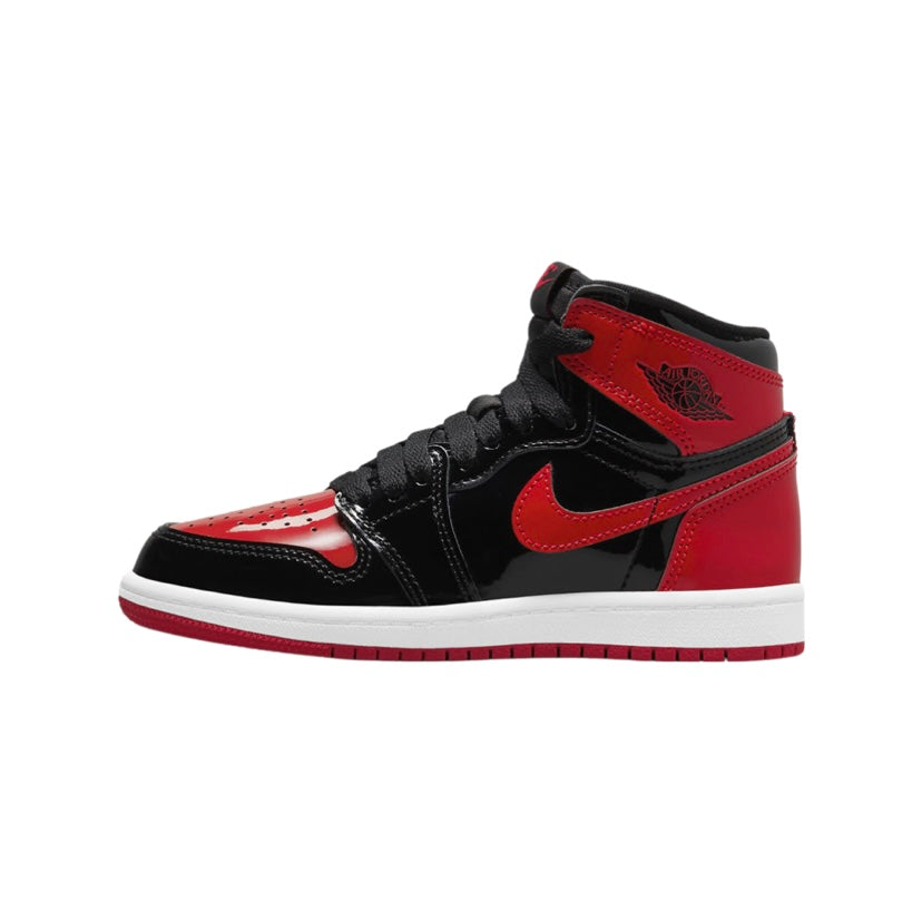 Air Jordan 1 High Retro GS Bred Patent Black Varsity Red White