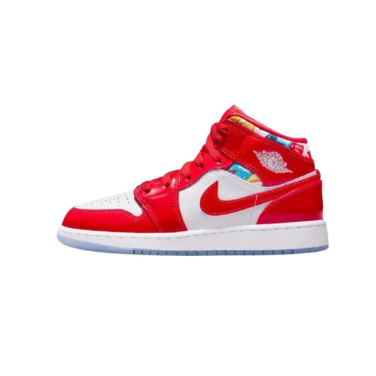 Air Jordan 1 Mid SE GS Barcelona Chile Red White Pollen