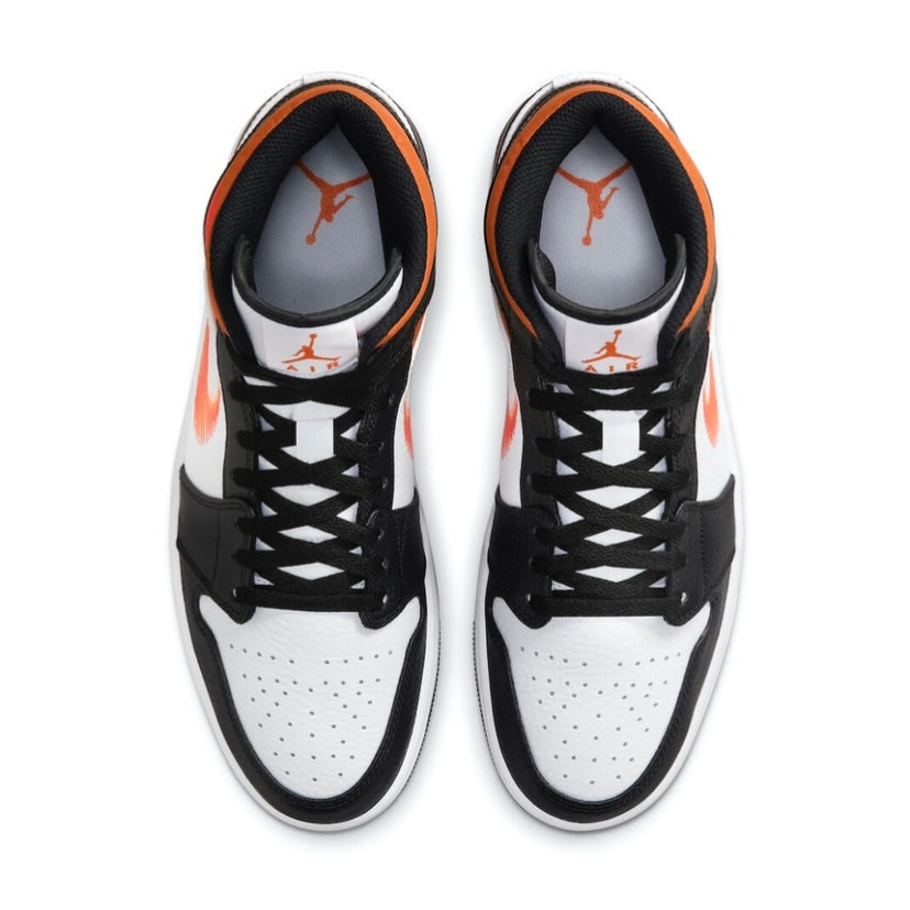 Air Jordan 1 Mid Zig Zag Swoosh Total Orange Black White