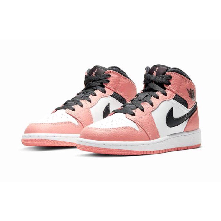 Air Jordan 1 Mid GS Pink Quartz Dark Smoke Grey