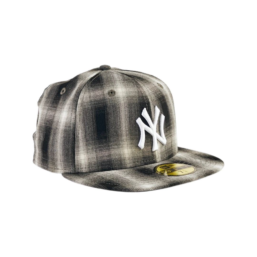 New Era 59Fifty New York Yankees Full Plaid Black White Cap