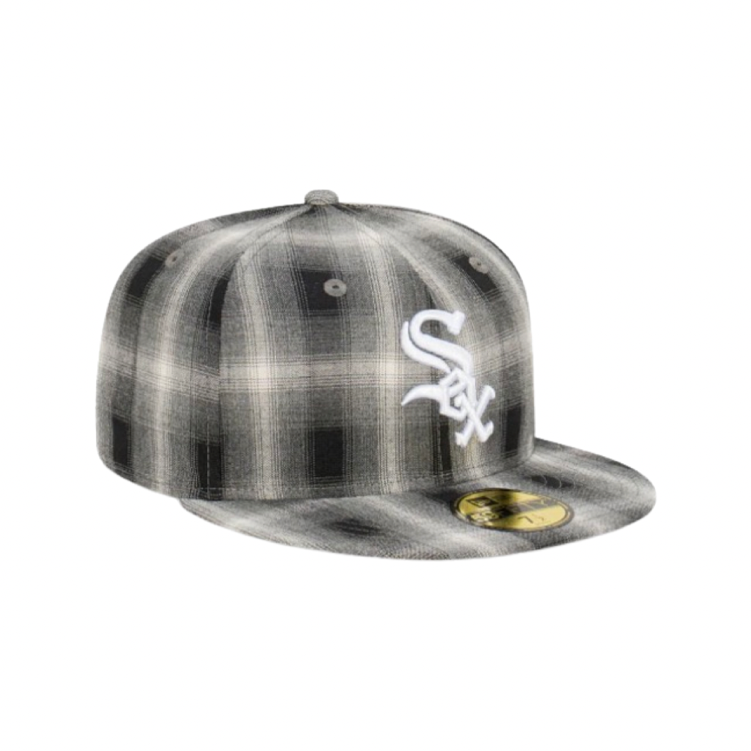 New Era 59Fifty Chicago White Sox Full Plaid Black White Cap