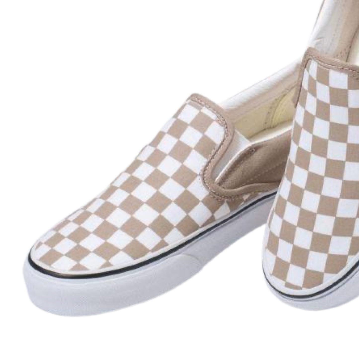 Classic Slip On Checkerboard Etherea Brown True White by Vans