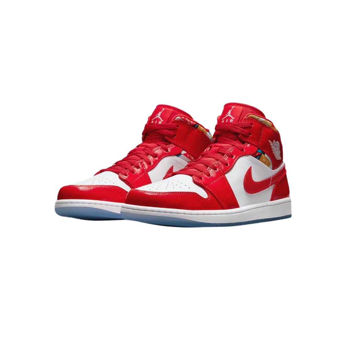 Air Jordan 1 Mid White Chile Red Pollen