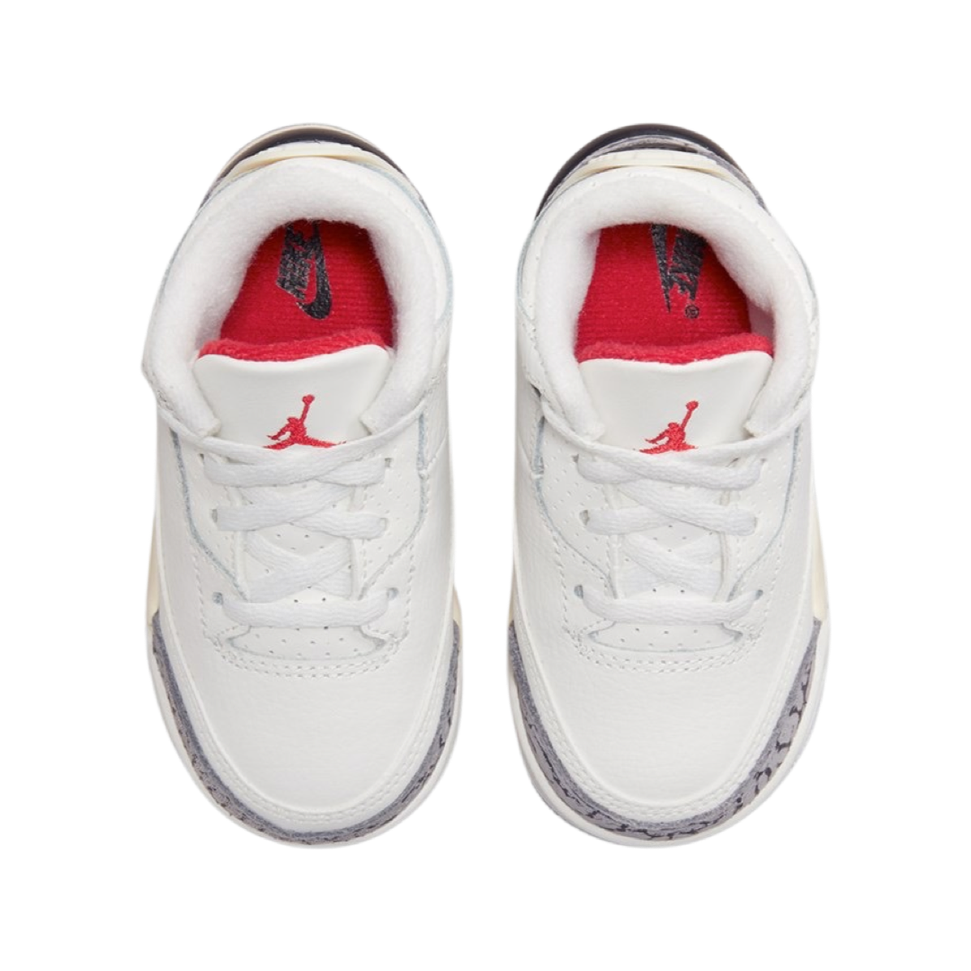 Toddler Air Jordan 3 Retro White Cement Reimagined White Cement Summit White Fire Red Black