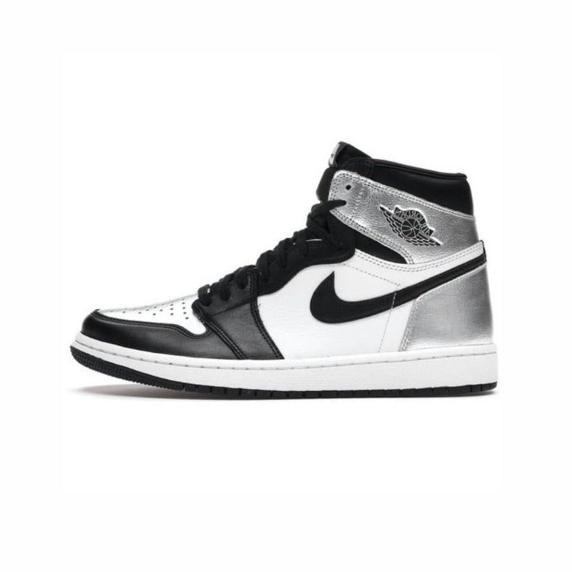 Women's Air Jordan 1 High Retro Silver Toe Black White