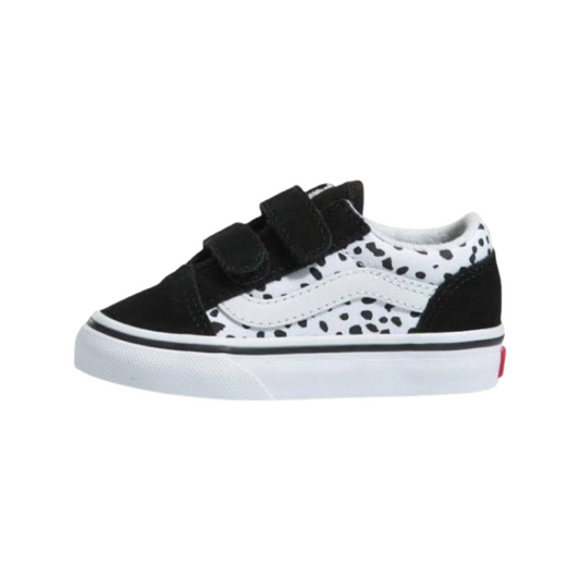 Toddler Old Skool V Hook & Loop Black Dalmatian White