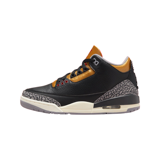 Women's Air Jordan 3 Retro Black Fire Red Metallic Gold