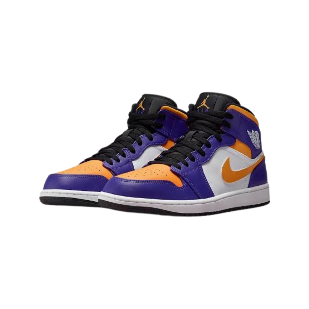 Air Jordan 1 Mid Purple White Yellow Black